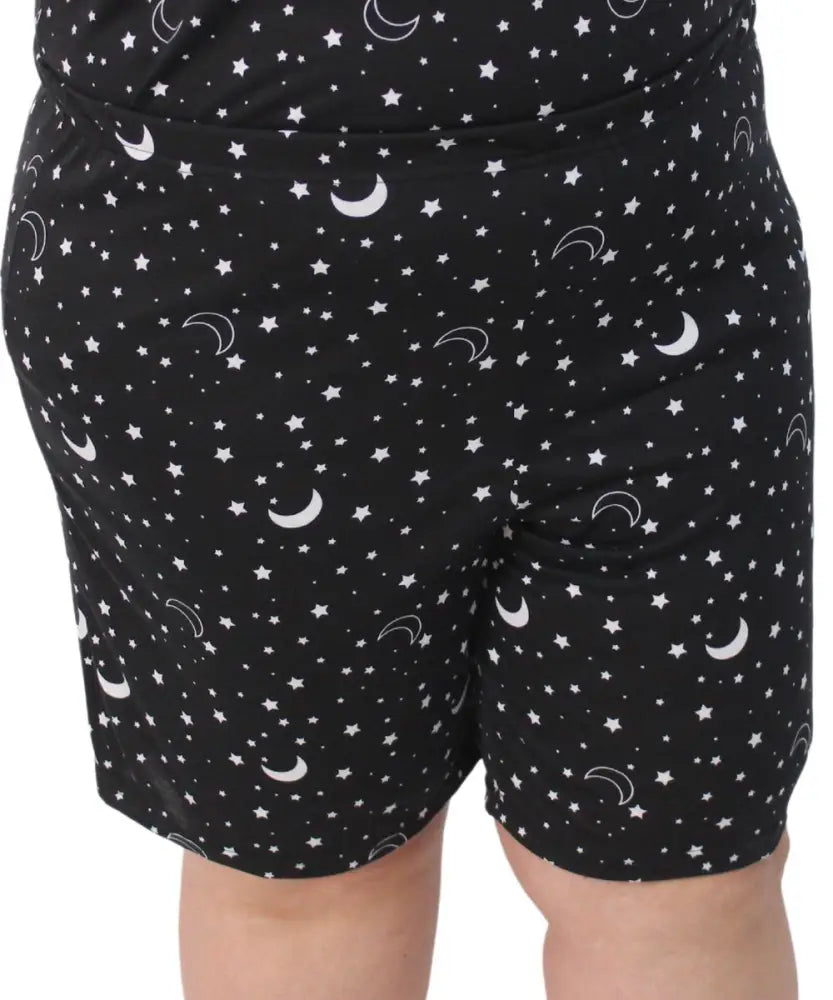 Ladies Printed Moon and Star PJ Shorts