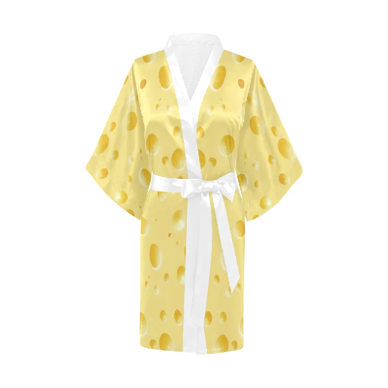 Cheese texture Women's Short Kimono Robe